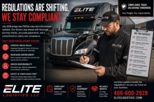 Truck driver reviewing CDL and compliance documents during a roadside inspection