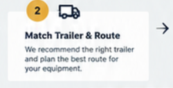 Step 2 Match Trailer and Route: Elite Logistics recommends the right trailer and plans the best trucking route for your equipment